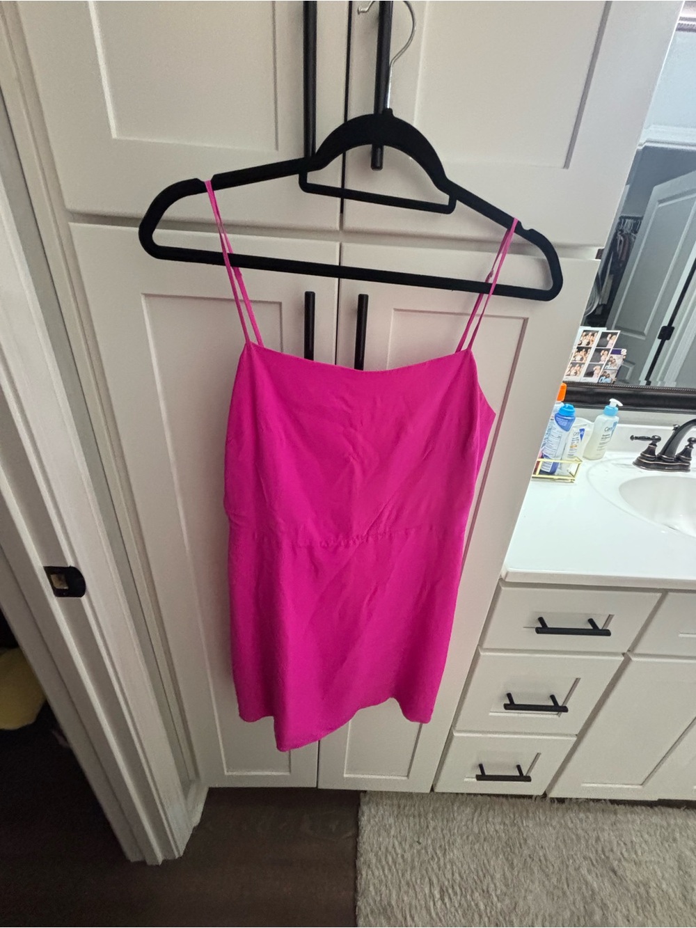 Lavender Brown Hot Pink Satin Slip Mini Dress